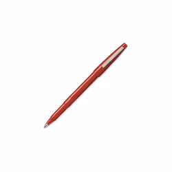 Pentel Rolling Writer Stick Roller Ball Pen  Medium Point  0.40 mm  Red Barrel  Red Ink 12-Count (R100-B)