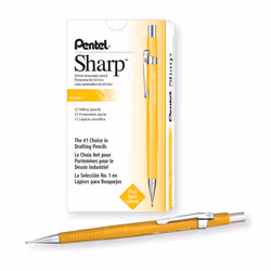 Pentel Sharp Automatic Pencil 0.9mm Lead Size Yellow Barrel Box of