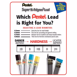 Pentel Super Hi-Polymer Lead 0.3mm HB (300-HB)
