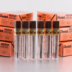 Pentel Super Hi-Polymer Lead  0.3mm  Extra Fine  3H  12 pcs/Tube  Box of 12 (300-3H)