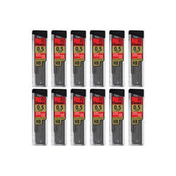 Pentel PENC25HBBX 0.5 mm Hi-Polymer Black Lead Refills - Pack of 12 - 30 Count