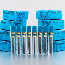 Pentel Super Hi-Polymer Lead Refill  0.7mm Medium  3H  144 Pieces of Lead (50-3H)  Gray
