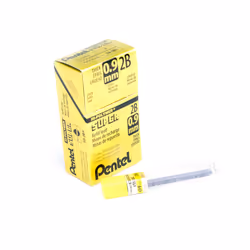 Pentel Super Hi-Polymer Lead Refill  0.9mm Thick  2B  180 Pieces of Lead (50-9-2B) Gray
