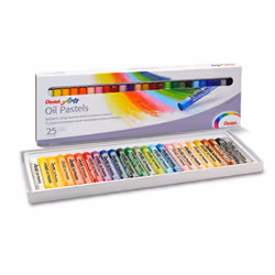 Pentel Arts Oil Pastels Assorted colours 1 pack of 25 sticks