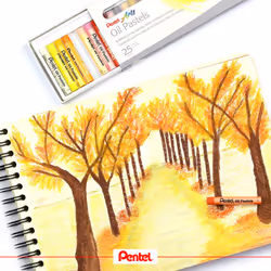Pentel Arts Oil Pastels  Assorted colours  1 pack of 25 sticks