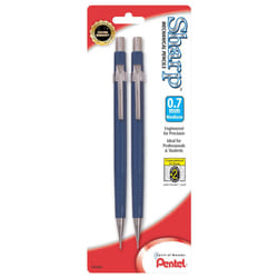 Pentel Automatic Sharp Mechanical Pencils  0.7 mm  Blue  Pack Of 2