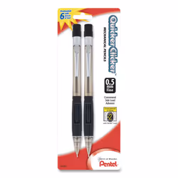 Pentel Quicker Clicker Mechanical Pencil  0.5 mm  Smoke  2/Pk