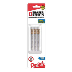 Pentel Eraser Refills For Mechanical Pencils  White  Pack Of 12
