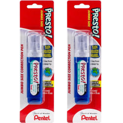 Pentel Presto! Jumbo Correction Pen  Fine Point  Metal Tip  White  12 ml/0.4 fl.oz. 2 Pack (ZL31WBP-K6)