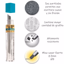 Pentel Super Hi-Polymer Lead Refill 0.7mm  HB  36 Pieces of Lead (L50BP3HB-K6)