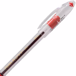 Pentel BK91B R.S.V.P. Stick Ballpoint Pen  1mm  Trans Barrel  Red Ink  Dozen