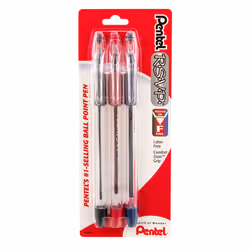 Pentel R.S.V.P. Ballpoint Pen  Fine Line  Assorted Ink  3 Pack (BK90BP