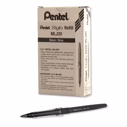 Pentel Arts Tradio Stylo Sketch Pen Refills Black Box of 12 (MLJ20-A