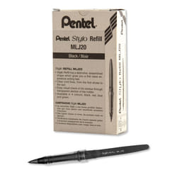 Pentel Arts Tradio Stylo Sketch Pen Refills  Black  Box of 12 (MLJ20-A