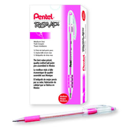 Pentel RSVP Ballpoint Pen  10mm Medium Tip  Pink Ink  Box of 12 BK91P