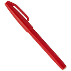Pentel Sign Pen Stick Porous Point Pen  Fine Point  Red Barrel  Red Ink 12-Count (S520-B)