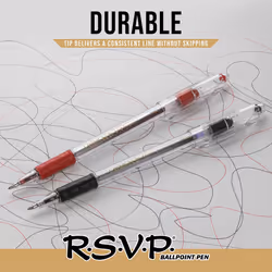 PentelR RSVPR Ballpoint Pens  10 mm  Medium Point  Clear Barrel  Black Ink  Pack Of 12  BK91A