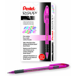 Pentel R.S.V.P. Razzle-Dazzle Ballpoint Pen  Medium Line  Pink Barrel