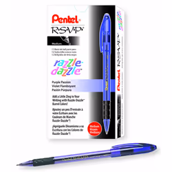Pentel R.S.V.P. Razzle-Dazzle Ballpoint Pen Medium Line Violet Barre