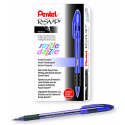 Pentel R.S.V.P. Razzle-Dazzle Ballpoint Pen  Medium Line  Violet Barre