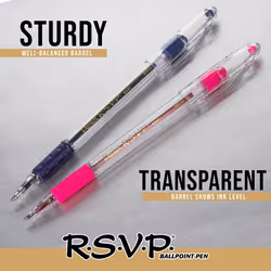 Pentel RSVP Ballpoint Pen  Fine Line  (0.7mm)  Red Ink  Pack of 5 (BK90BP5B)