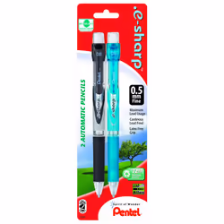 Pentel .e-sharp Automatic Pencil 0.5mm Assorted Barrels 2 Pack (AZ125BP2M-K6)
