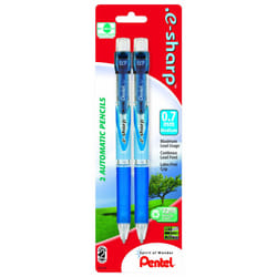 Pentel .e-sharp Automatic Pencil  0.7mm  Assorted Barrels  2 Pack (AZ127BP2M-K6)