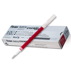 Pentel Refill Ink for BL60 EnerGel Liquid Gel Pen  1.0mm  Metal Tip  Red Ink  Box of 12 (LR10-B-12)