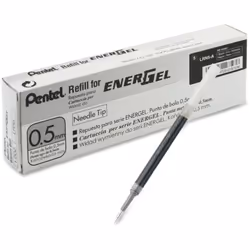 Pentel EnerGel Retractable Liquid Gel Pen Refills  Needle Point  0.5 mm  Black Ink