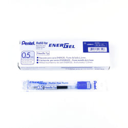 Pentel Refill Ink for EnerGel Liquid Gel Pen  0.5mm  Needle Tip  Blue Ink  Box of 12 (LRN5-C-12)