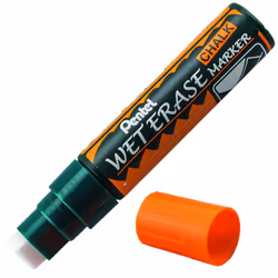 Pentel Arts Wet Erase Chalk Marker Jumbo Tip Orange Ink Box of 12 (