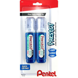 Pentel Presto Jumbo Correction Pen Fine Point  12 ml  Metal Tip  2-Packs (ZL31WBP2)