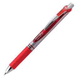 Pentel EnerGel Deluxe RTX Gel Pen  Medium Metal Tip  Red/Silver Barrel  Red Ink  Box of 12 (BL77-B) - Additional view 2