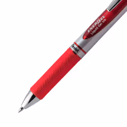 Pentel EnerGel Deluxe RTX Gel Pen  Medium Metal Tip  Red/Silver Barrel  Red Ink  Box of 12 (BL77-B) - Additional view 4