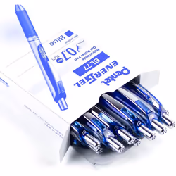 Pentel Energel XM Retractable Gel Pen with 0.7 mm Tip, 0.35 mm Line Width - Blue, Pack of 12