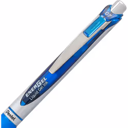 Pentel Energel XM Retractable Gel Pen with 0.7 mm Tip, 0.35 mm Line Width - Blue, Pack of 12