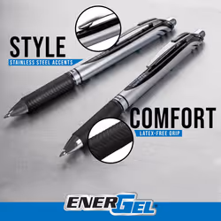 Pentel EnerGel RTX Gel Ink Pen  0.7 Millimeter Metal Tip  Green Ink  1 Each (BL77-D)  Box of 12