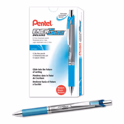 Pentel EnerGize Mechanical Pencil (0.7mm) Sky Blue Accents Box of 12 (PL77S)