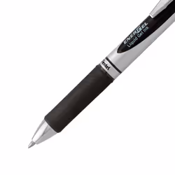 Pentel EnerGel RTX Retractable Liquid Gel Pen  (0.7mm)  Medium Line  Metal Tip  Black Ink  Pack of 2 (BL77BP2A)
