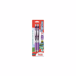 Pentel EnerGel Deluxe RTX Retractable Liquid Gel Pen  0.7mm  Metal Tip  Violet Ink  2 Pack (BL77BP2V)