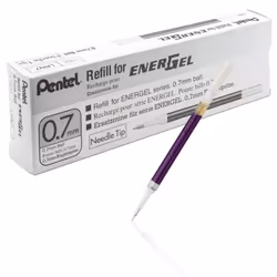Pentel Refill Ink for EnerGel Liquid Gel Pen (0.7mm) Medium Line Needle Tip Violet Ink Box of 12 (LRN7-V)