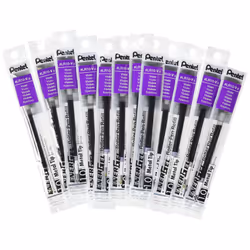 Pentel Refill for EnerGel RTX  EnerGel Deluxe  Metal Tip  Bold Point  Violet Ink  Box of 12 (LR10-V-12)