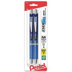 Pentel Gel Ink Pen  EnerGel RTX Retractable Gel Pen  0.7mm  Needle Tip  Blue Ink  2 Pack (BLN77BP2C)