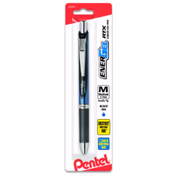 Pentel EnerGel Deluxe RTX Retractable Liquid Gel Pen  0.7mm  Needle Tip  Black Ink  1 Pack (BLN77BPA)