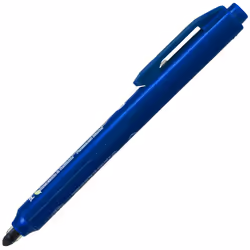 Pentel Handy-line S Retractable and Refillable Permanent Marker  Chisel Tip  Blue Barrel  Blue Ink  Box of 12 (NXS15-C)