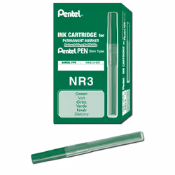 Pentel Refill Ink For Handy Lines Permanent Marker  Box of 12  Green (