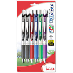 Pentel EnerGel Deluxe RTX Gel Ink Pens  0.7 Millimeter Metal Tip  Assorted Colors  6 Pack (BL77BP6M)