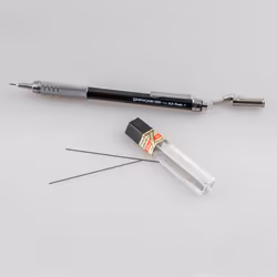 Pentel GraphGear 500 Mechanical Drafting Pencil  (0.5mm)  Fine Line  Refill Lead and Mini Eraser (PG525LEBP)