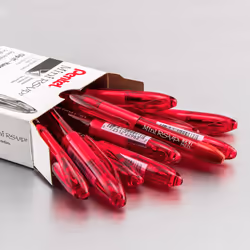 Pentel RSVP Mini Ballpoint Pen  (1.0mm) Medium Line  Red Ink  12 pack