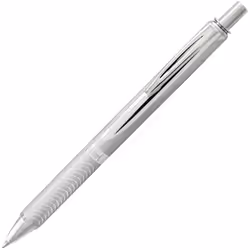 Pentel Energel Alloy Retractable Liquid Gel Pen  (0.7mm) Medium Line  Silver Barrel  Black Ink  1 Pack (BL407BP)